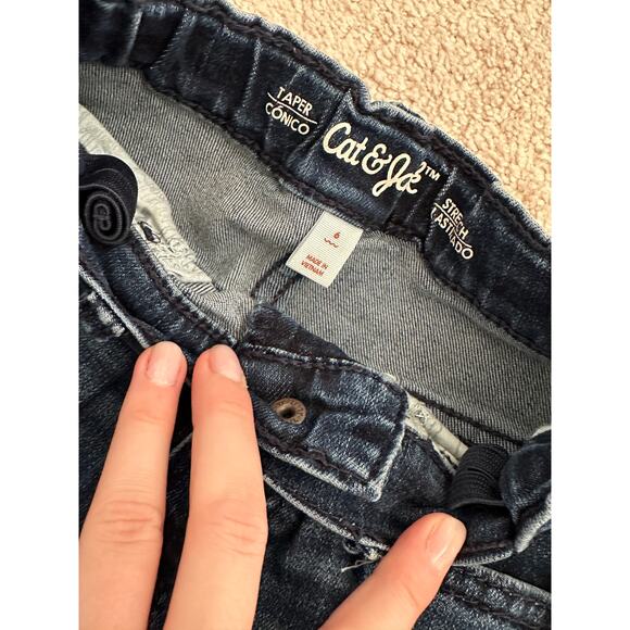 Cat and Jack boys taper stretch dark blue jeans, size 6 - Picture 3 of 3